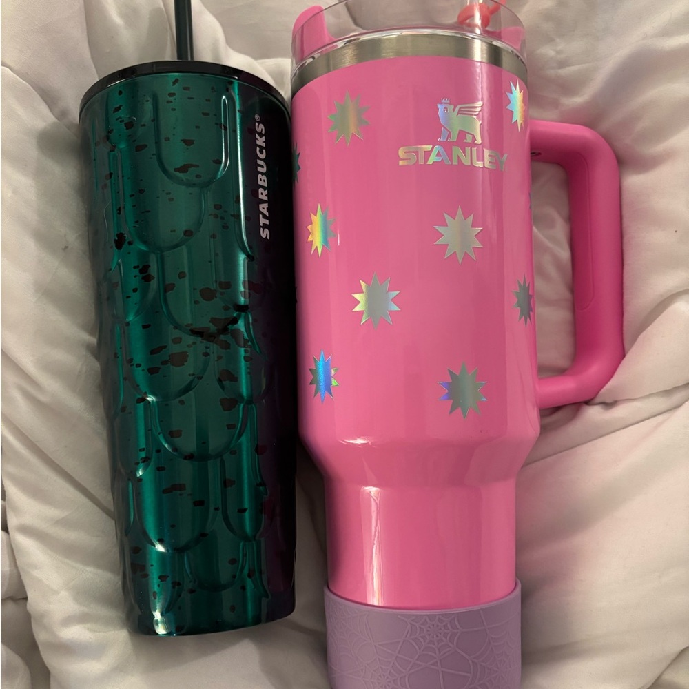 Stanley Pink and Purple Tumbler, dragon scale tumbler Starbucks